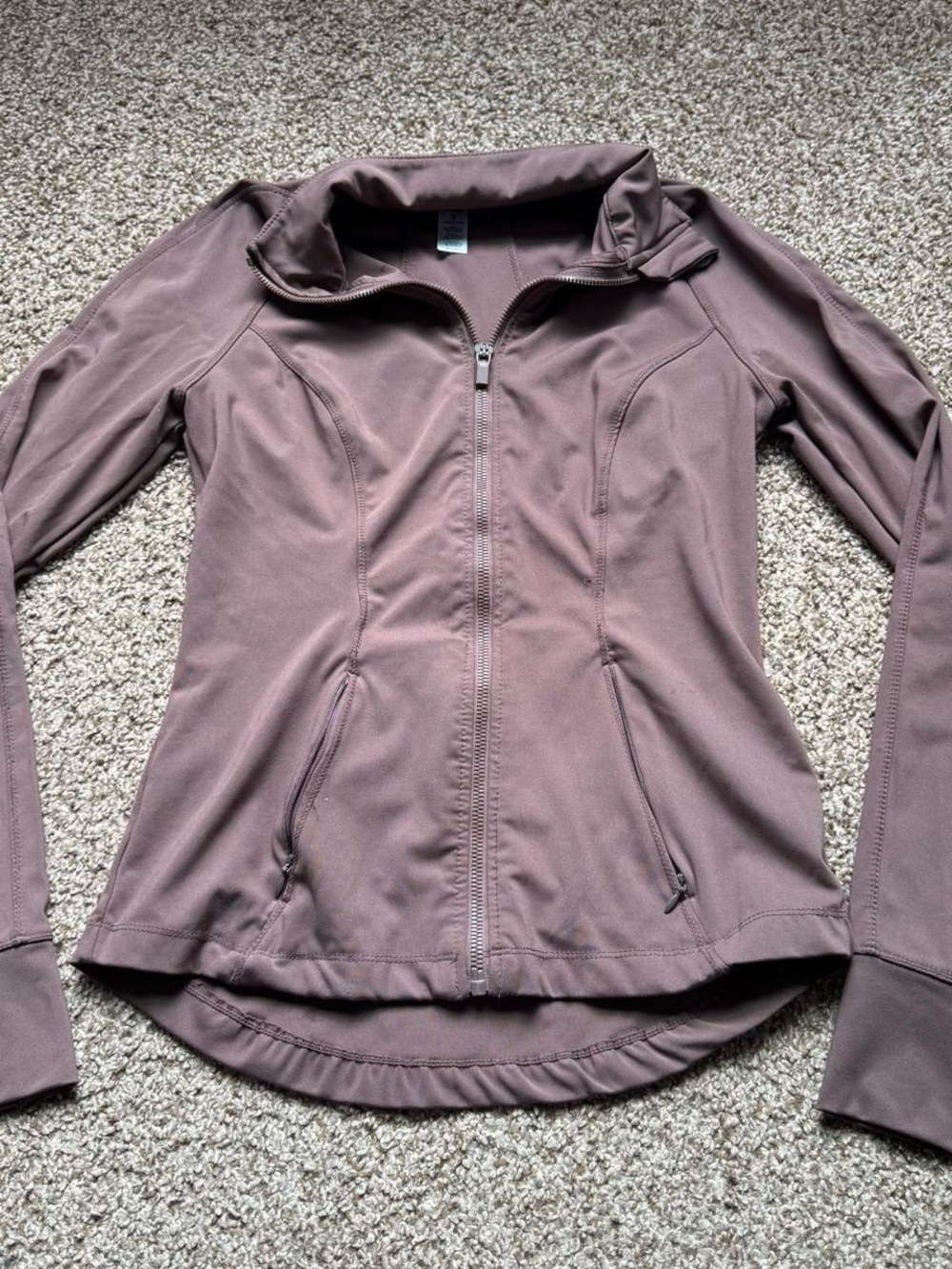 Mauve Zip-Front Utility Jacket